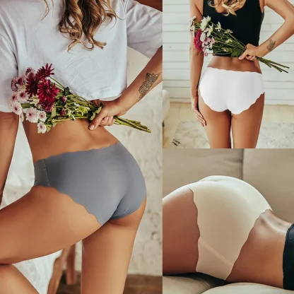 3 Pieces Seamless Panty with Scalloped Edge - Image 2
