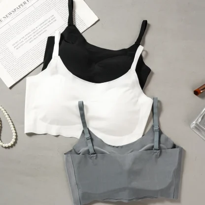 Casual Thin Bralette with Solid Color - Image 3