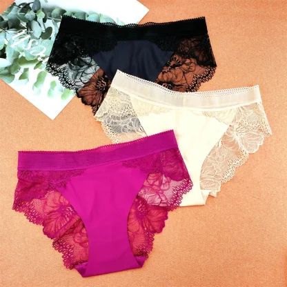 Seamless Sheer Lace Panty with Floral Design - Image 2