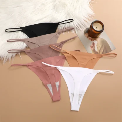 Thin Strap Seamless Thong with Neutral Color - Image 6