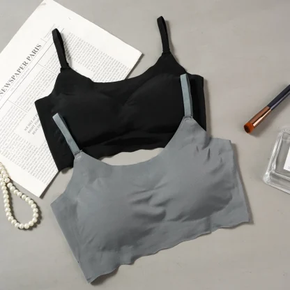 Casual Thin Bralette with Solid Color