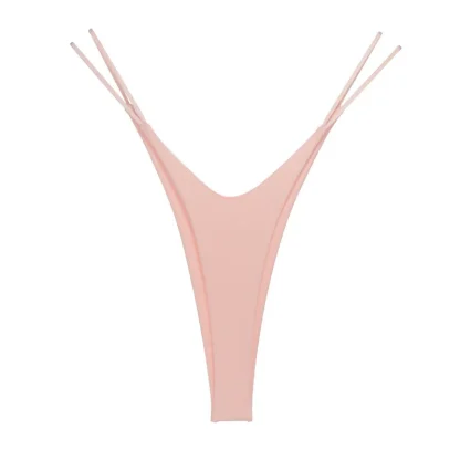 High Cut Seamless Thong with Thin Strap - Image 2