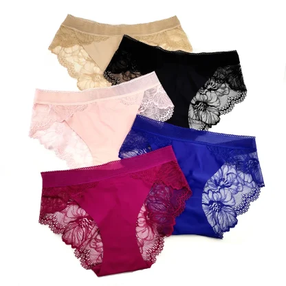 Seamless Sheer Lace Panty with Floral Design - Image 6