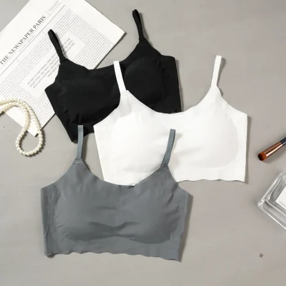 Casual Thin Bralette with Solid Color - Image 2