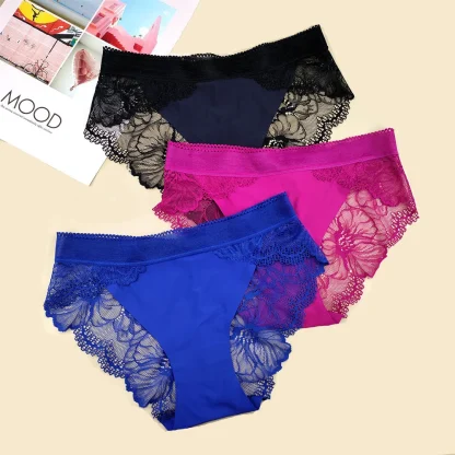 Seamless Sheer Lace Panty with Floral Design - Image 3
