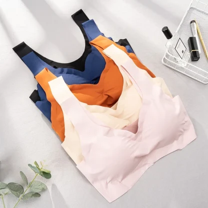 Soft Seamless Solid Bralette with Pad - Image 3