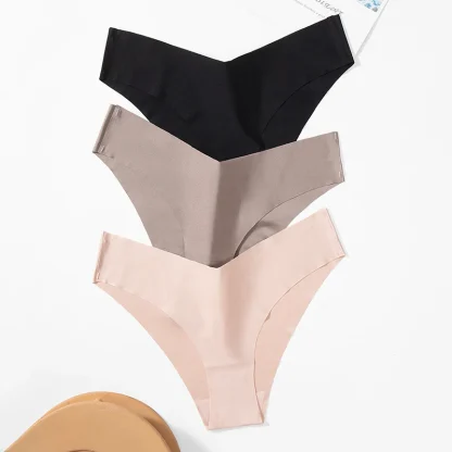 Soft Seamless Solid Color Panties - Image 9